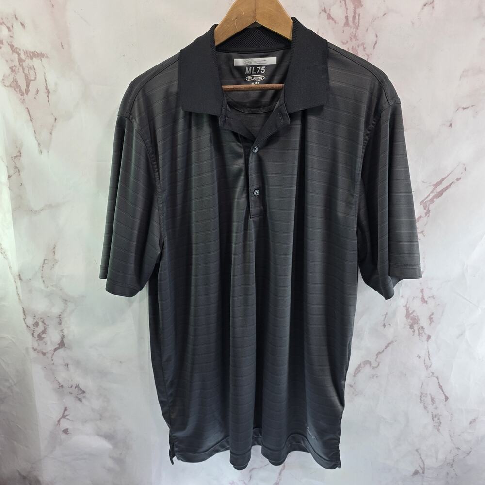 Greg Norman Shirt Mens XL Black Polo Short Sleeve Performance Golf ML75 Play Dry